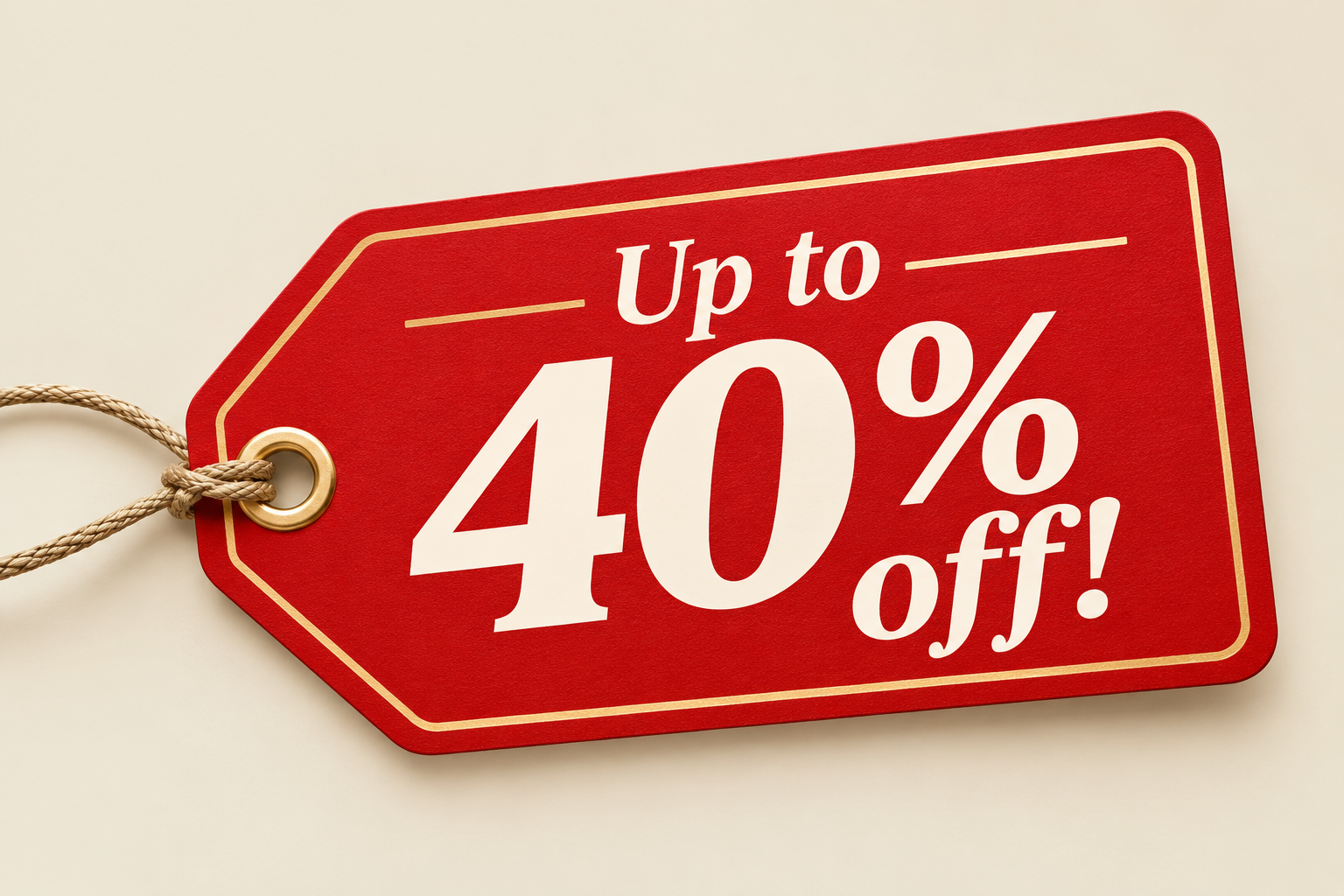 Sale — up to 40% off